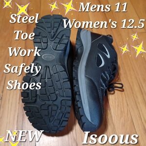 Black Steel Toe Work Shoes for Men